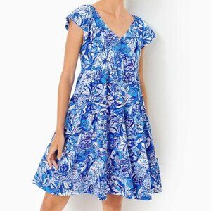 Lilly Pulitzer Kawai Swing Dress  Blue Tang NWT L